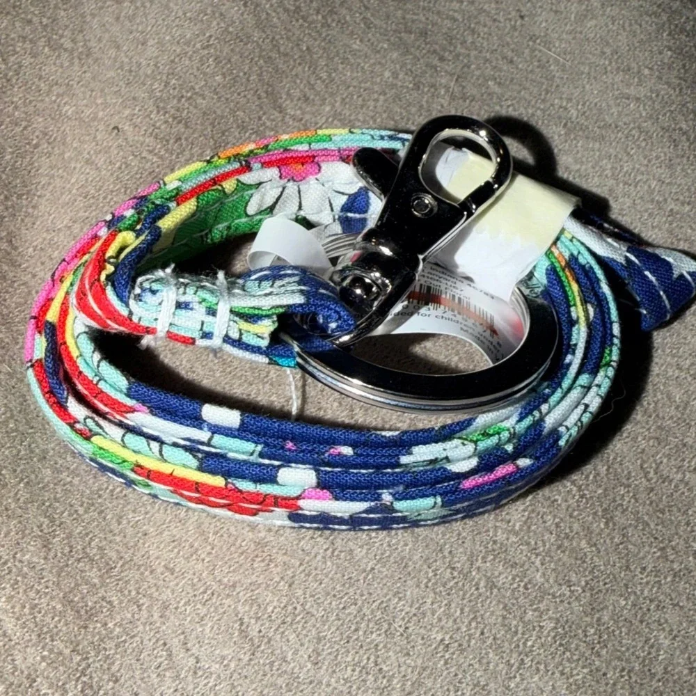 Vera Bradley Far Out Floral Lanyard Multicolor Cotton ID Holder 24166-U67 NWT